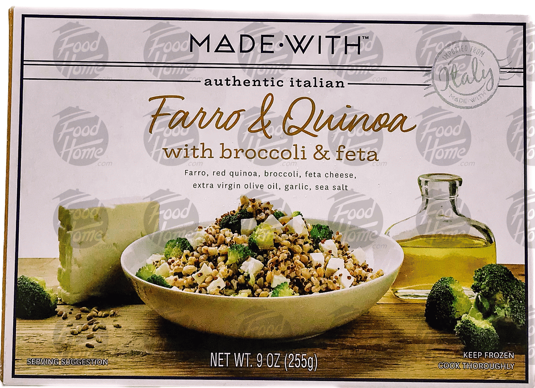 Made With Authentic Italian farro & quinoa with broccoli & feta, frozen box Full-Size Picture